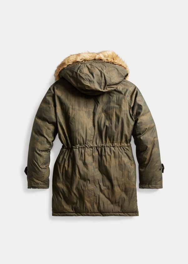 Parkas Ralph Lauren Hombre Verde Oliva Camuflados - Faux-Fur-Trim - EXFZP4023